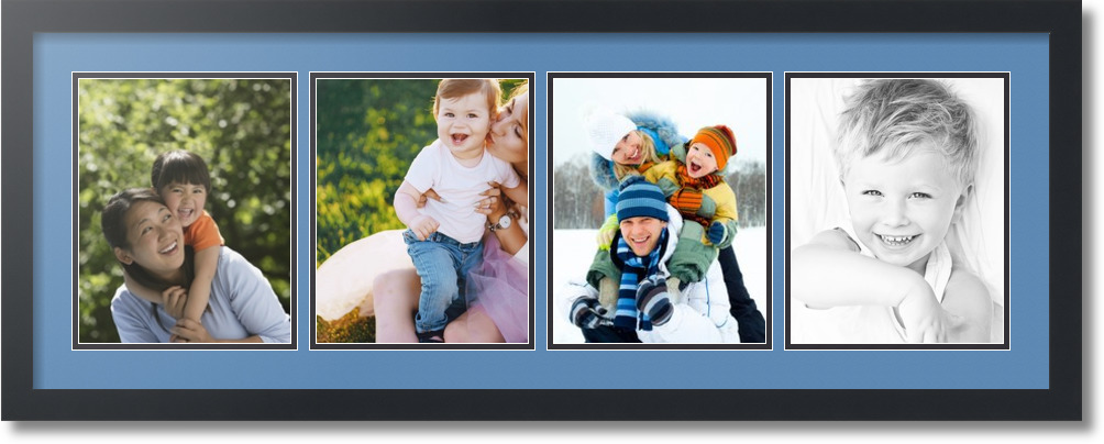 ArtToFrames Collage Mat Picture Photo Frame - 4 8x10" Openings Satin Black 19