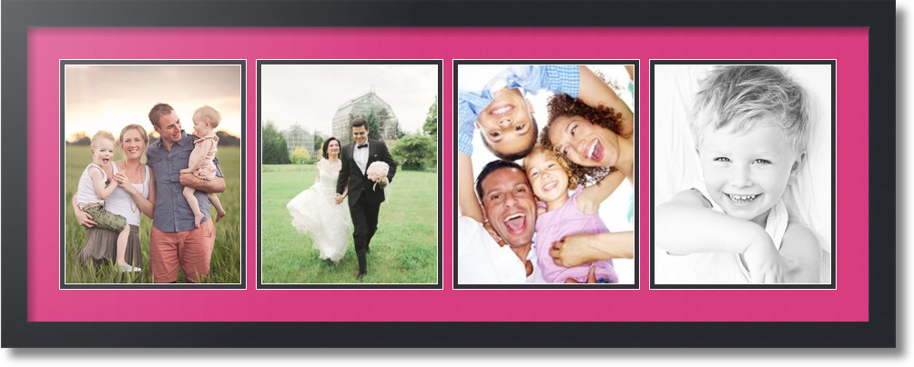 ArtToFrames Collage Mat Picture Photo Frame - 4 8x10" Openings Satin Black 19