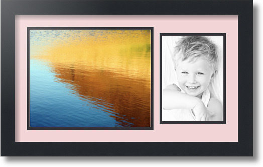 ArtToFrames Collage Mat Picture Photo Frame 2 Openings in Satin Black 190