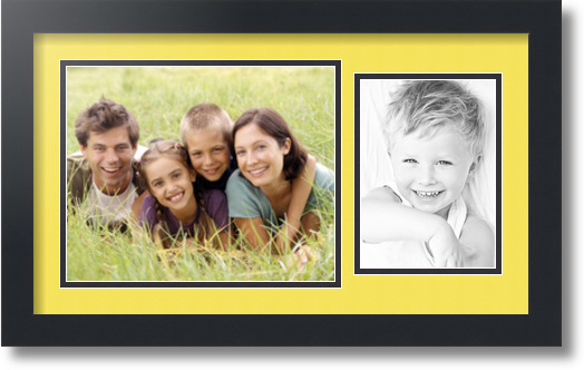 ArtToFrames Collage Mat Picture Photo Frame 2 Openings in Satin Black 190