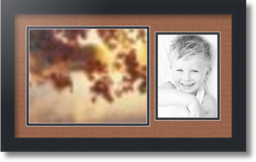 ArtToFrames Collage Mat Picture Photo Frame 2 Openings in Satin Black 190