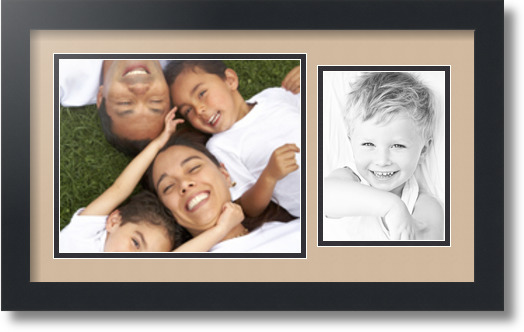 ArtToFrames Collage Mat Picture Photo Frame 2 Openings in Satin Black 190