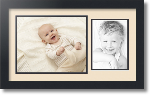 ArtToFrames Collage Mat Picture Photo Frame 2 Openings in Satin Black 190