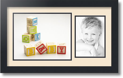 ArtToFrames Collage Mat Picture Photo Frame 2 Openings in Satin Black 190