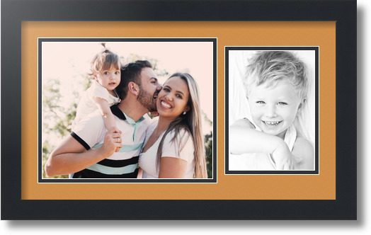 ArtToFrames Collage Mat Picture Photo Frame 2 Openings in Satin Black 190