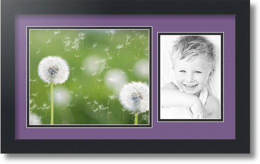 ArtToFrames Collage Mat Picture Photo Frame 2 Openings in Satin Black 190