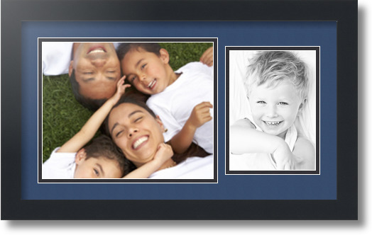 ArtToFrames Collage Mat Picture Photo Frame 2 Openings in Satin Black 190