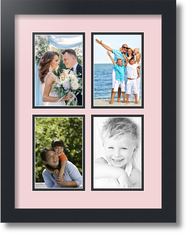 ArtToFrames Collage Mat Picture Photo Frame 4 4x6 Openings in Satin White  2