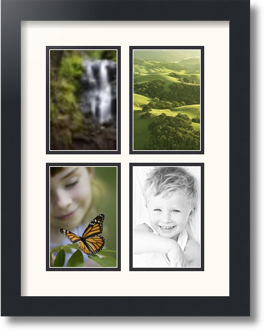 ArtToFrames Collagenmatte Bild Bilderrahmen - 4 4x6" Öffnungen in Satinschwarz 2 - Bild 60 von 62