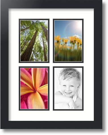 ArtToFrames Collage Mat Picture Photo Frame 4 4x6 Openings in Satin White  2