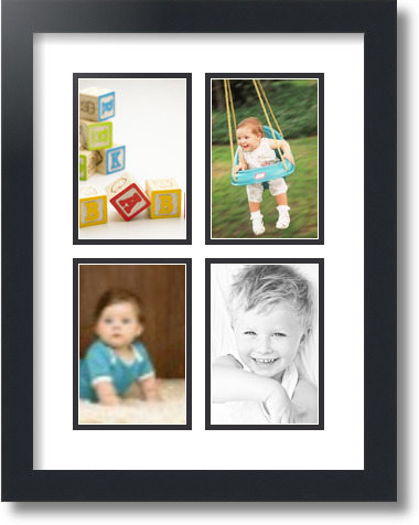 ArtToFrames Collagenmatte Bild Bilderrahmen - 4 4x6" Öffnungen in Satinschwarz 2 - Bild 56 von 62