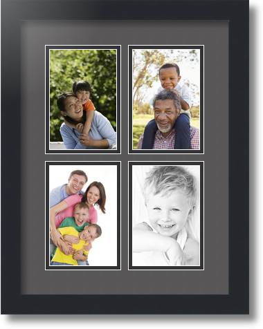 ArtToFrames Collagenmatte Bild Bilderrahmen - 4 4x6" Öffnungen in Satinschwarz 2 - Bild 3 von 62