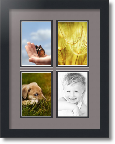 ArtToFrames Collagenmatte Bild Bilderrahmen - 4 4x6" Öffnungen in Satinschwarz 2 - Bild 27 von 62