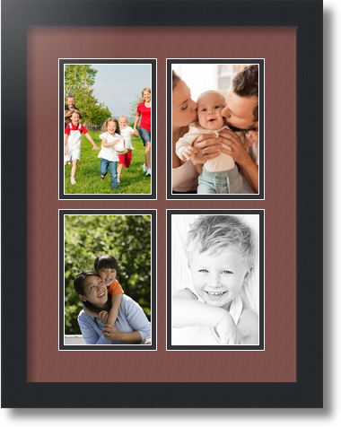 ArtToFrames Collagenmatte Bild Bilderrahmen - 4 4x6" Öffnungen in Satinschwarz 2 - Bild 12 von 62