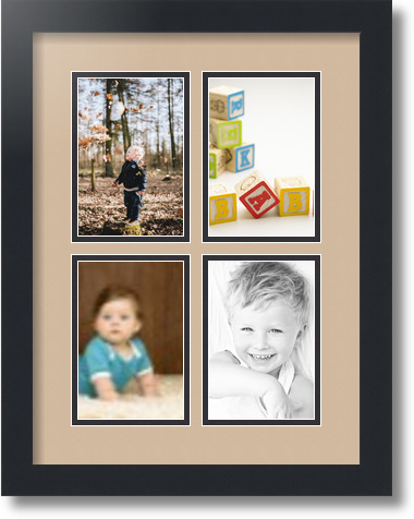 ArtToFrames Collagenmatte Bild Bilderrahmen - 4 4x6" Öffnungen in Satinschwarz 2 - Bild 19 von 62