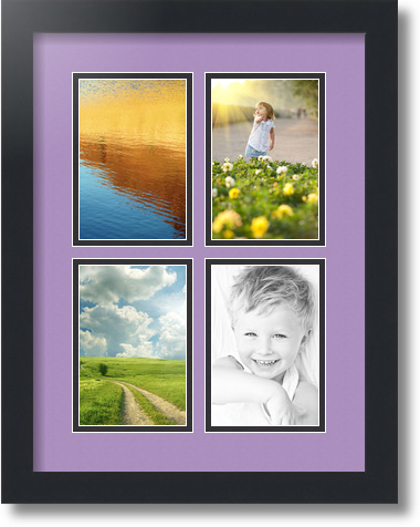 ArtToFrames Collagenmatte Bild Bilderrahmen - 4 4x6" Öffnungen in Satinschwarz 2 - Bild 44 von 62