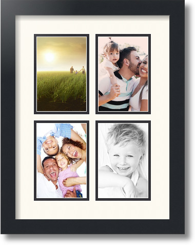 ArtToFrames Collagenmatte Bild Bilderrahmen - 4 4x6" Öffnungen in Satinschwarz 2 - Bild 55 von 62