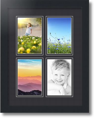 ArtToFrames Collage Mat Picture Photo Frame 4 4x6 Openings in Satin White  2