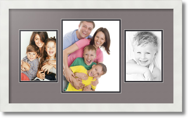 ArtToFrames Collage Mat Picture Photo Frame 3 Openings in Satin White 200