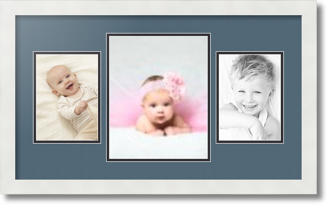 ArtToFrames Collage Mat Picture Photo Frame 3 Openings in Satin White 200