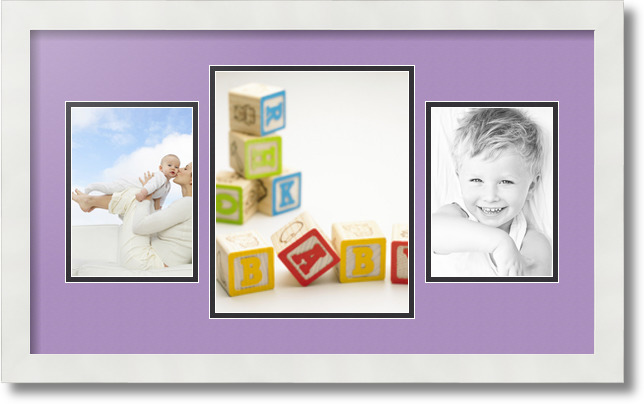 ArtToFrames Collage Mat Picture Photo Frame 3 Openings in Satin White 200