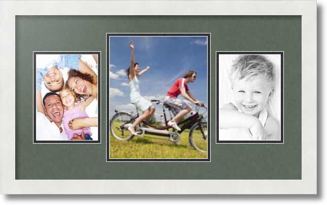 ArtToFrames Collage Mat Picture Photo Frame 3 Openings in Satin White 200