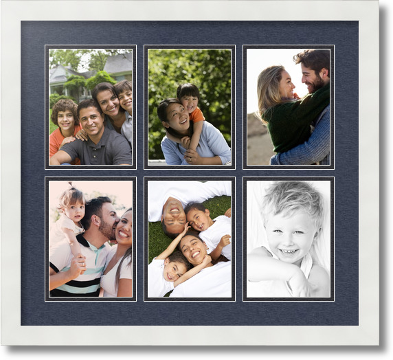 ArtToFrames Collage Mat Picture Photo Frame 9 5x7" Openings in Satin White 1048 