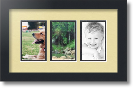 ArtToFrames Collage Estera Marco de Foto - 3 3x5" Aberturas en Negro Satinado 22 - Imagen 61 de 62
