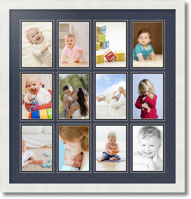 ArtToFrames Collage Mat Picture Photo Frame 12 4x6" Openings in Satin White 228