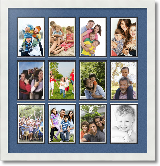 ArtToFrames Collage Mat Picture Photo Frame 12 4x6" Openings in Satin White 228