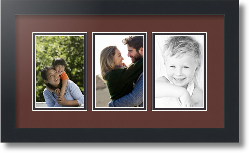 ArtToFrames Collage Mat Picture Photo Frame - 3 4x6" Openings in Satin Black 23