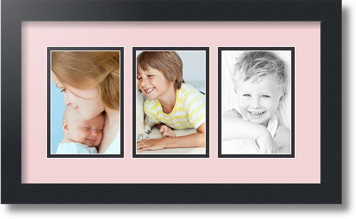 ArtToFrames Collage Mat Picture Photo Frame - 3 4x6" Openings in Satin Black 23