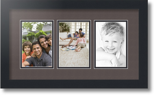 ArtToFrames Collage Mat Picture Photo Frame - 3 4x6" Openings in Satin Black 23