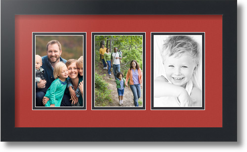 ArtToFrames Collage Mat Picture Photo Frame - 3 4x6" Openings in Satin Black 23