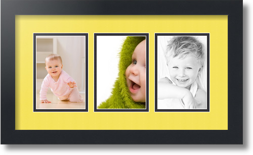 ArtToFrames Collage Mat Picture Photo Frame - 3 4x6" Openings in Satin Black 23