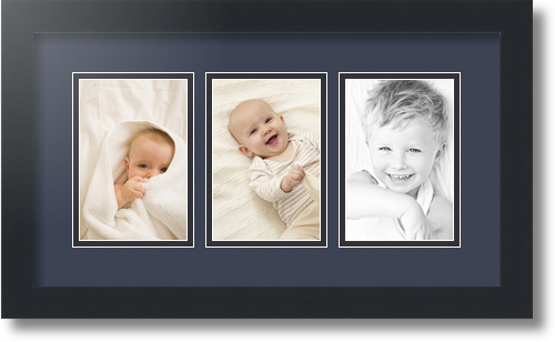 ArtToFrames Collage Mat Picture Photo Frame - 3 4x6" Openings in Satin Black 23