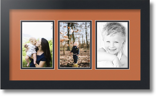 ArtToFrames Collage Mat Picture Photo Frame - 3 4x6" Openings in Satin Black 23