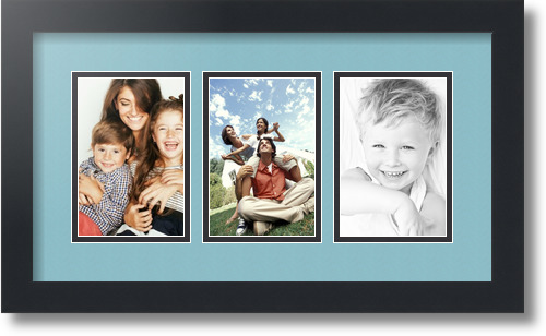 ArtToFrames Collage Mat Picture Photo Frame - 3 4x6" Openings in Satin Black 23