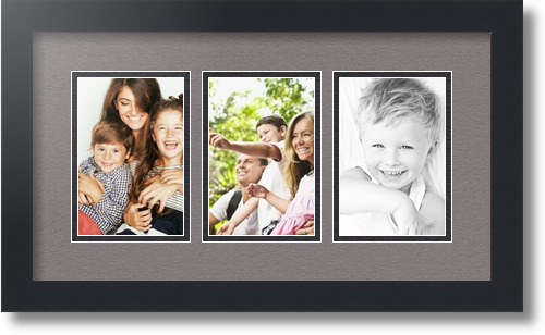 ArtToFrames Collage Mat Picture Photo Frame - 3 4x6" Openings in Satin Black 23