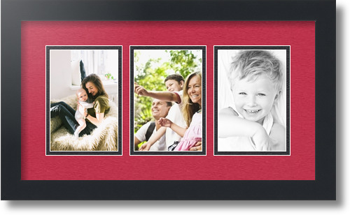 ArtToFrames Collage Mat Picture Photo Frame - 3 4x6" Openings in Satin Black 23