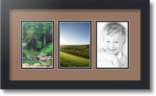 ArtToFrames Collage Mat Picture Photo Frame - 3 4x6" Openings in Satin Black 23