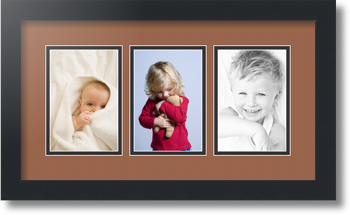 ArtToFrames Collage Mat Picture Photo Frame - 3 4x6" Openings in Satin Black 23