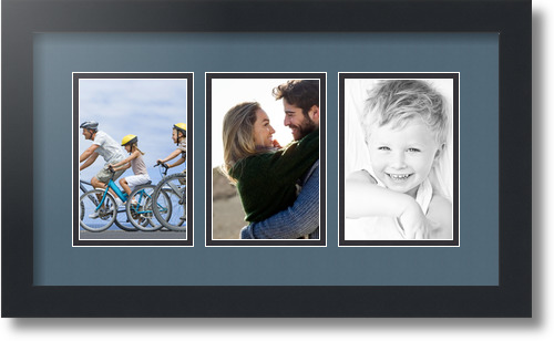 ArtToFrames Collage Mat Picture Photo Frame - 3 4x6" Openings in Satin Black 23