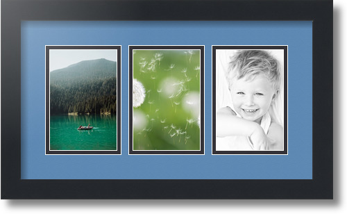 ArtToFrames Collage Mat Picture Photo Frame - 3 4x6" Openings in Satin Black 23