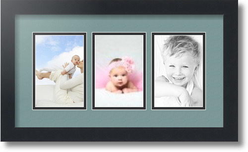 ArtToFrames Collage Mat Picture Photo Frame - 3 4x6" Openings in Satin Black 23