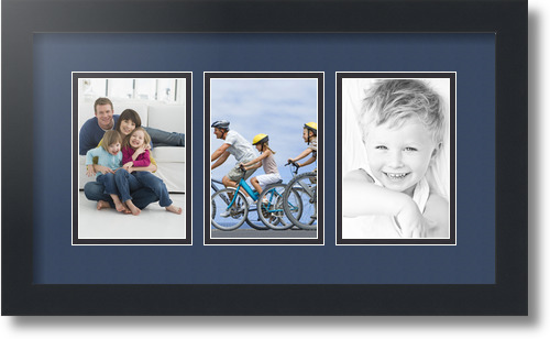 ArtToFrames Collage Mat Picture Photo Frame - 3 4x6" Openings in Satin Black 23