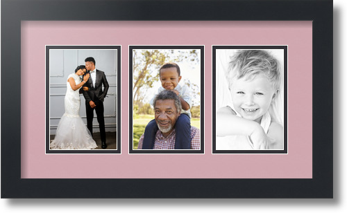 ArtToFrames Collage Mat Picture Photo Frame - 3 4x6" Openings in Satin Black 23