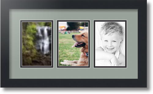 ArtToFrames Collage Mat Picture Photo Frame - 3 4x6" Openings in Satin Black 23