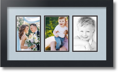 ArtToFrames Collage Mat Picture Photo Frame - 3 4x6" Openings in Satin Black 23