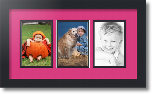 ArtToFrames Collage Mat Picture Photo Frame - 3 4x6" Openings in Satin Black 23